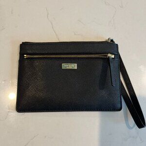 Kate Spade Black Leather Wristlet
